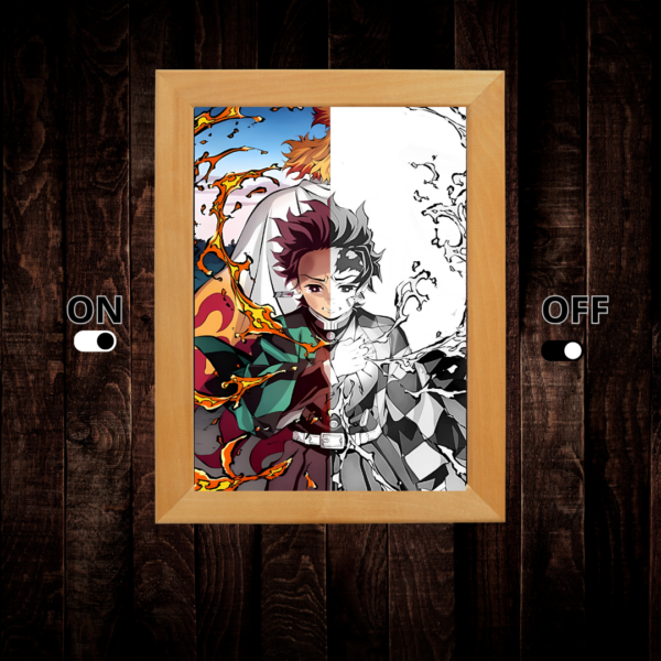 Cuadro LED Demon Slayer Tanjiro y Rengoku