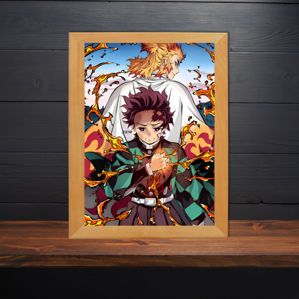 Cuadro LED Demon Slayer Tanjiro y Rengoku - Imagen 3