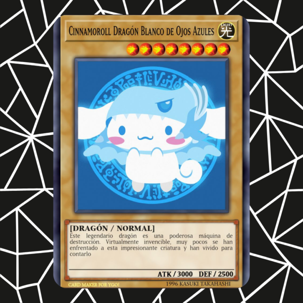 TCG YuGiOh Cinnamoroll Dragon blanco de ojos azules