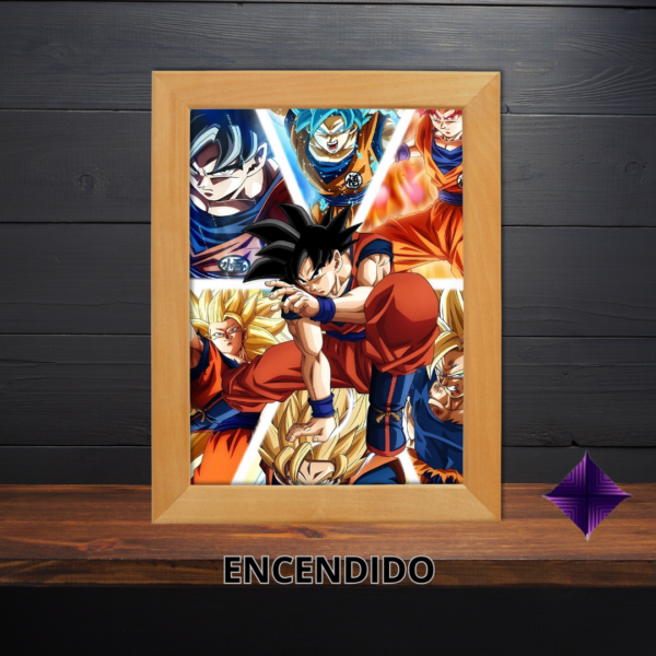 Cuadro LED Dragon Ball Goku Transformaciones - Imagen 3