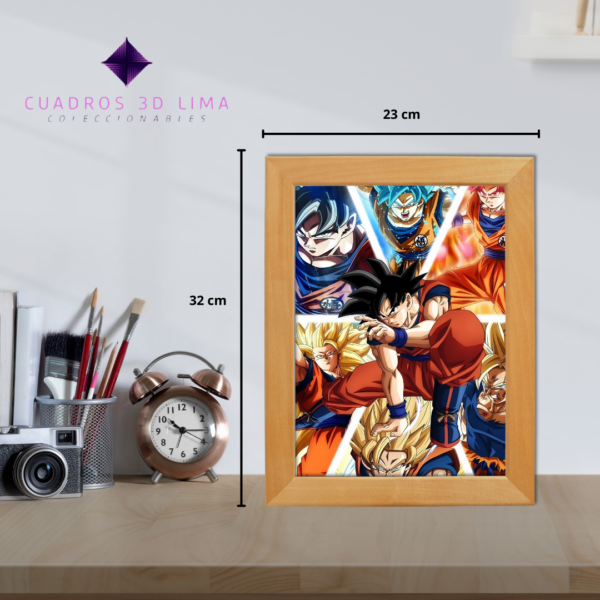 Cuadro LED Dragon Ball Goku Transformaciones - Imagen 4