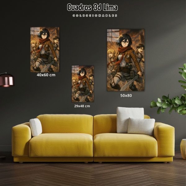 Cuadro Aluminio SNK Eren Mikasa Armin - Imagen 2