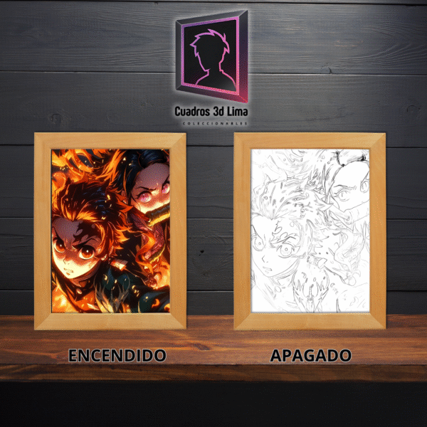 Cuadro LED DemonSlayer Tanjiro and nezuko - Imagen 2